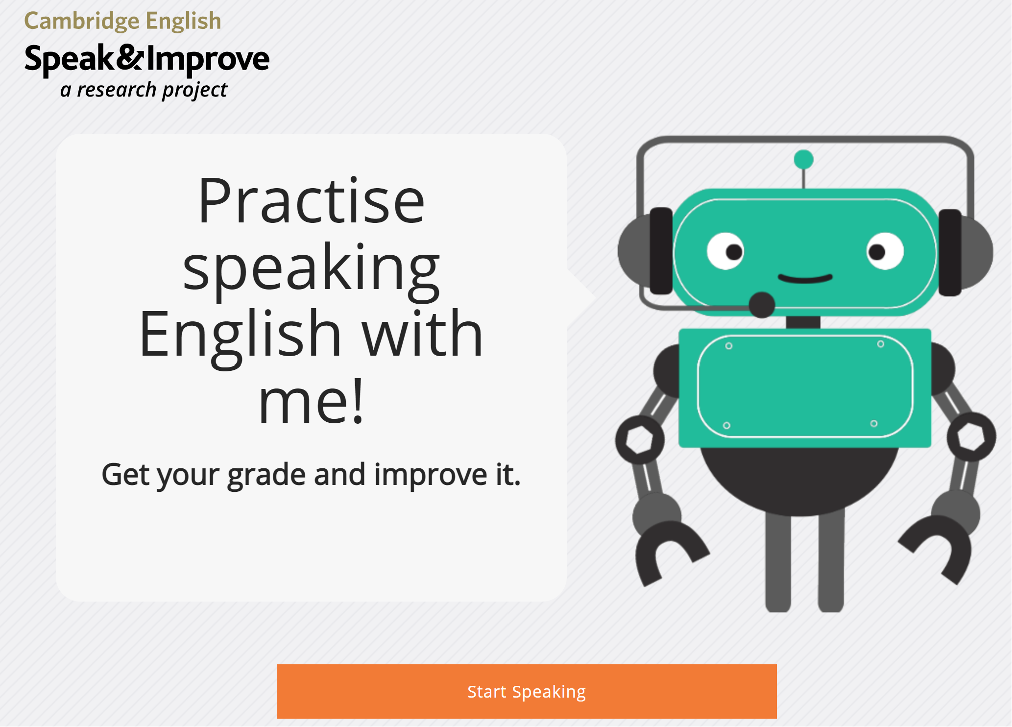 Speak & Improve-剑桥大学免费口语练习机器人