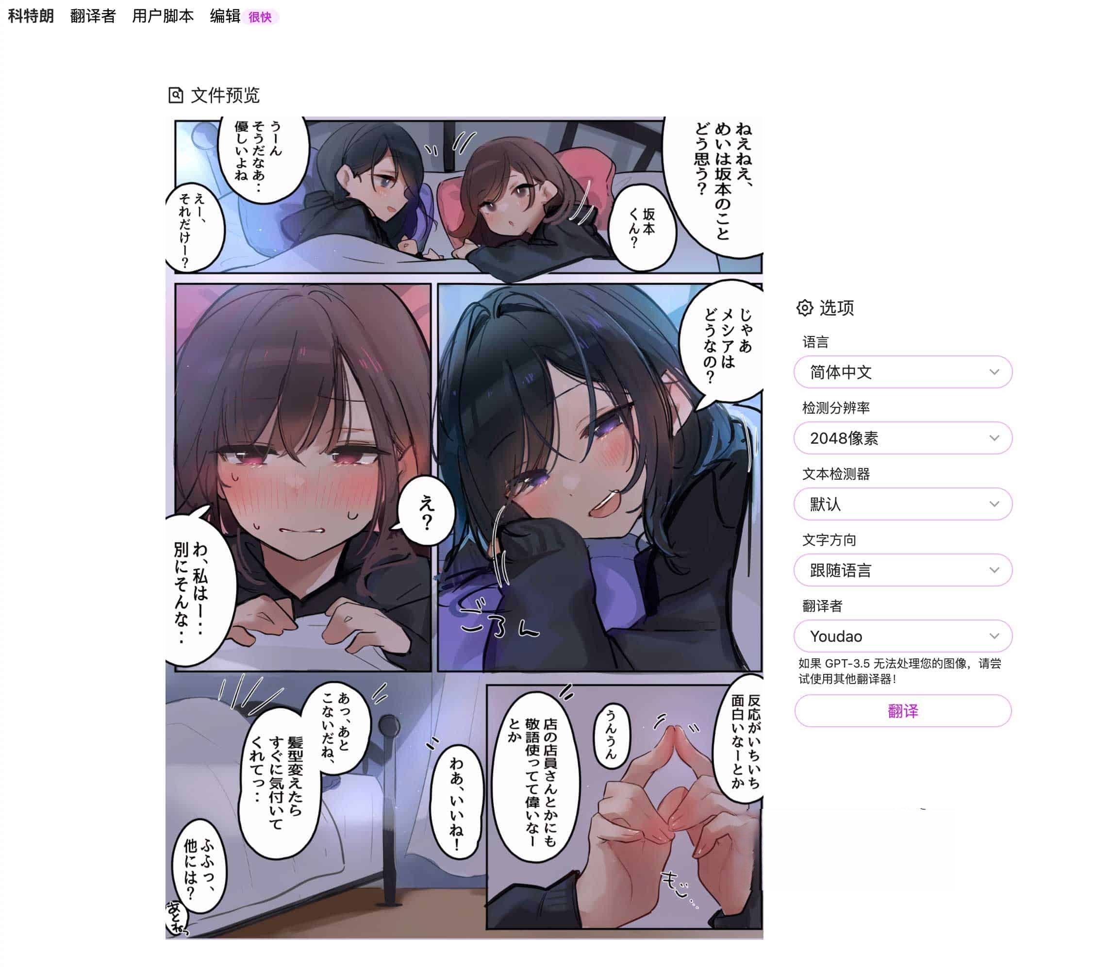 Image/Manga Translator-开源图片翻译工具 漫画图片翻译器